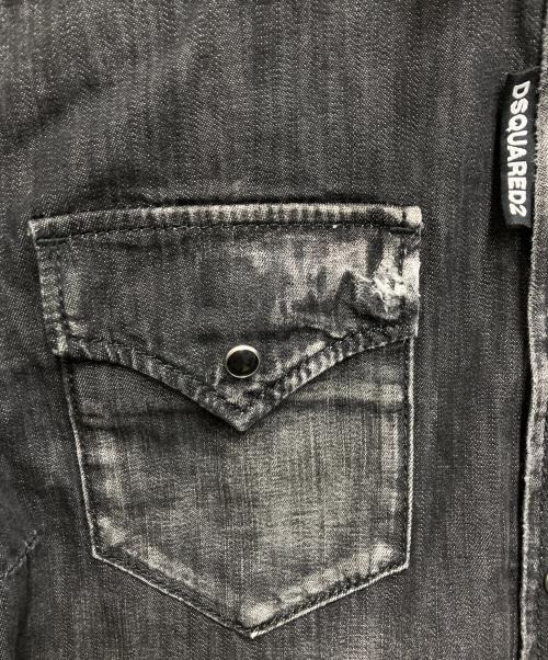 DSQUARED2（ディースクエアード）DSQUARED2 (ディースクエアード) ミニウエスタンシャツ ブラック サイズ:38の古着・服飾アイテム