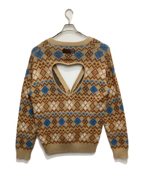 DSQUARED2（ディースクエアード）DSQUARED2 (ディースクエアード) Embroidered Wool Blend Cardigan ベージュ サイズ:XSの古着・服飾アイテム