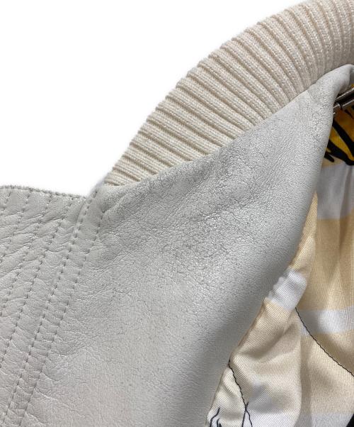 DSQUARED2（ディースクエアード）DSQUARED2 (ディースクエアード) レザーオーバーボンバージャケット ホワイト サイズ:38の古着・服飾アイテム