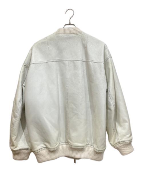 DSQUARED2（ディースクエアード）DSQUARED2 (ディースクエアード) レザーオーバーボンバージャケット ホワイト サイズ:38の古着・服飾アイテム