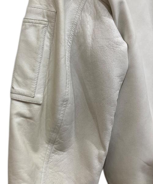 DSQUARED2（ディースクエアード）DSQUARED2 (ディースクエアード) レザーオーバーボンバージャケット ホワイト サイズ:38の古着・服飾アイテム