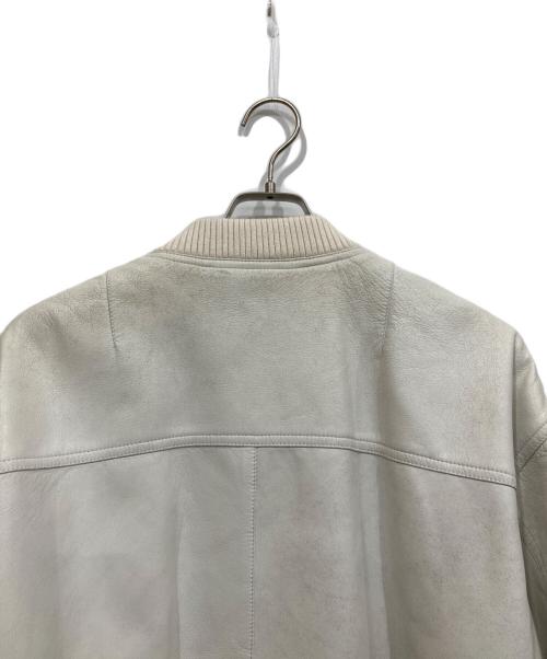 DSQUARED2（ディースクエアード）DSQUARED2 (ディースクエアード) レザーオーバーボンバージャケット ホワイト サイズ:38の古着・服飾アイテム