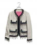 DSQUARED2ディースクエアード）の古着「ビジュートリム クロップドジャケット」｜ホワイト