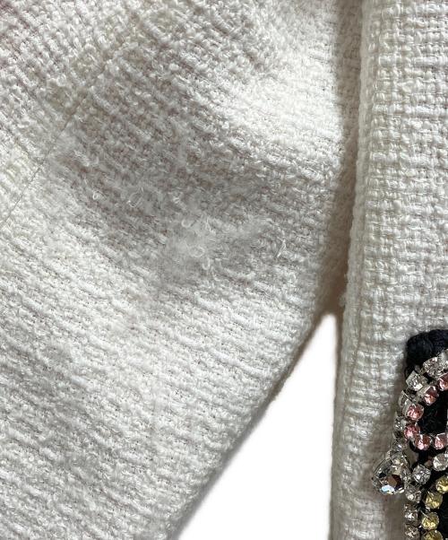 DSQUARED2（ディースクエアード）DSQUARED2 (ディースクエアード) ビジュートリム クロップドジャケット ホワイト サイズ:38の古着・服飾アイテム