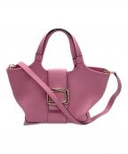 Roger Vivierロジェ ヴィヴィエ）の古着「レザー ショッピング バッグ ミニ」｜ピンク