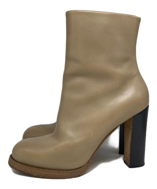 CELINE（セリーヌ）CELINE (セリーヌ) サイドジップショートブーツ ベージュ サイズ:371/2の古着・服飾アイテム
