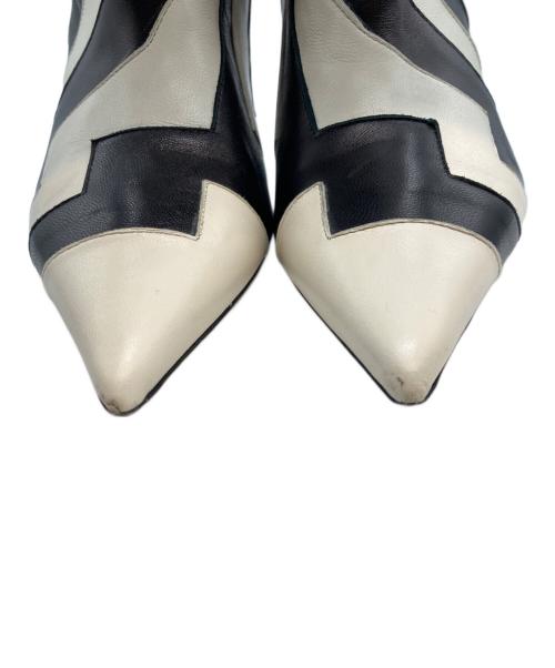 JIMMY CHOO（ジミーチュウ）JIMMY CHOO (ジミーチュウ) Blake 85 Long Boot ブラック×ホワイト サイズ:37の古着・服飾アイテム