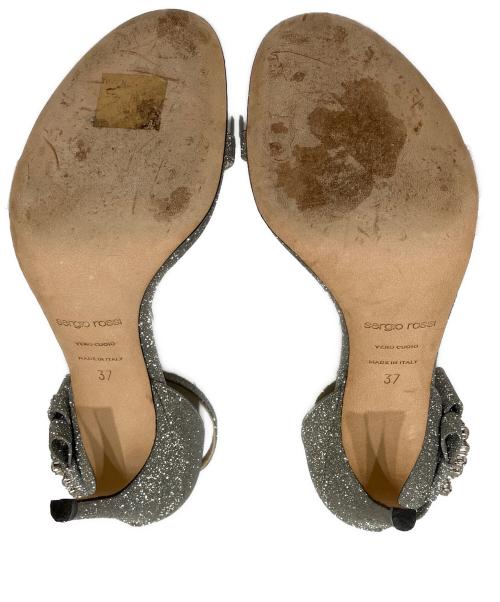 sergio rossi（セルジオロッシ）sergio rossi (セルジオロッシ) ハイヒールサンダル Shiny Glitter Argento シルバー サイズ:37の古着・服飾アイテム