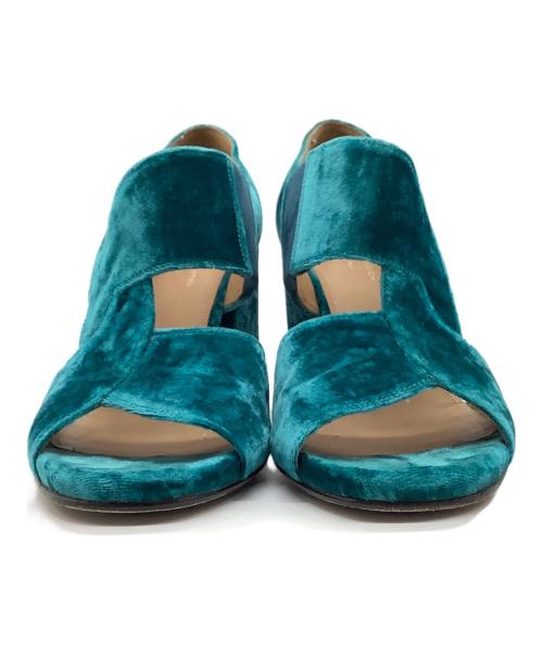 DRIES VAN NOTEN（ドリスヴァンノッテン）DRIES VAN NOTEN (ドリスヴァンノッテン) ベルベットサンダル グリーン サイズ:37の古着・服飾アイテム