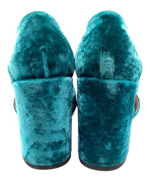 DRIES VAN NOTEN（ドリスヴァンノッテン）DRIES VAN NOTEN (ドリスヴァンノッテン) ベルベットサンダル グリーン サイズ:37の古着・服飾アイテム