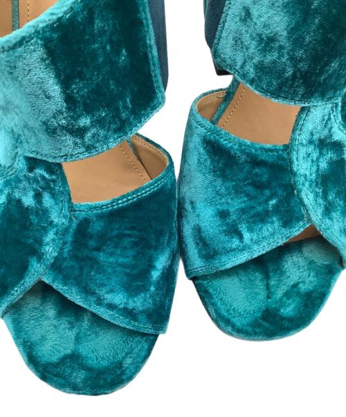 DRIES VAN NOTEN（ドリスヴァンノッテン）DRIES VAN NOTEN (ドリスヴァンノッテン) ベルベットサンダル グリーン サイズ:37の古着・服飾アイテム