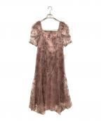 FRAY IDフレイ アイディー）の古着「カーブパネルエンブロイダリードレス」｜ピンク