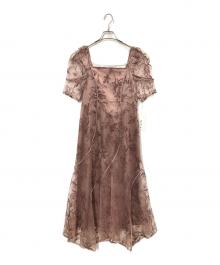 FRAY ID（フレイ アイディー）の古着「カーブパネルエンブロイダリードレス」｜ピンク