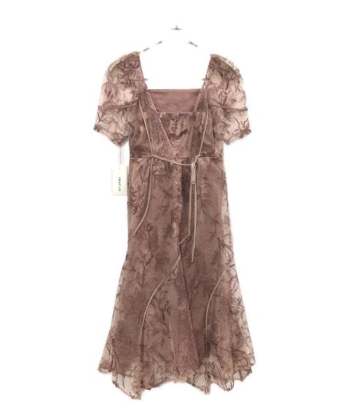 FRAY ID（フレイ アイディー）FRAY ID (フレイ アイディー) カーブパネルエンブロイダリードレス ピンク サイズ:1の古着・服飾アイテム