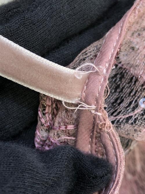 FRAY ID（フレイ アイディー）FRAY ID (フレイ アイディー) カーブパネルエンブロイダリードレス ピンク サイズ:1の古着・服飾アイテム