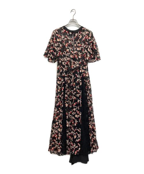 Snidel（スナイデル）Snidel (スナイデル) レースエンブロイダリプリーツードレス ブラック 未使用品の古着・服飾アイテム