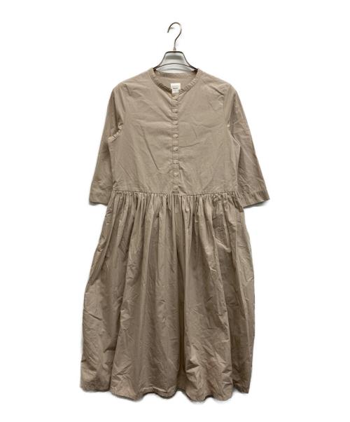 Gauze（ガーゼ）Gauze (ガーゼ) スイッチングギャザーワンピース ベージュ サイズ:Freeの古着・服飾アイテム