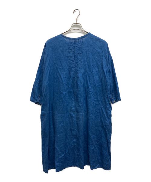 KAPITAL（キャピタル）KAPITAL (キャピタル) フレンチクロスリネンピンタックオキーフドレス ブルー サイズ:XSの古着・服飾アイテム