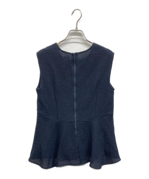 BEIGE（ベイジ）BEIGE (ベイジ) PINE / ペプラムブラウス ネイビー サイズ:4の古着・服飾アイテム