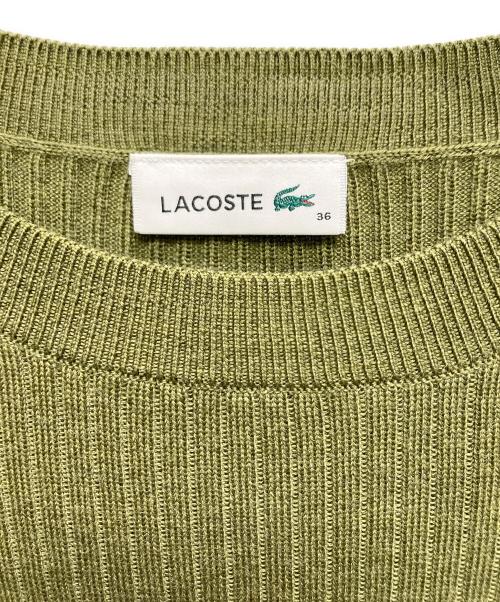LACOSTE（ラコステ）LACOSTE (ラコステ) ウールリブニットドレス オリーブ サイズ:38の古着・服飾アイテム