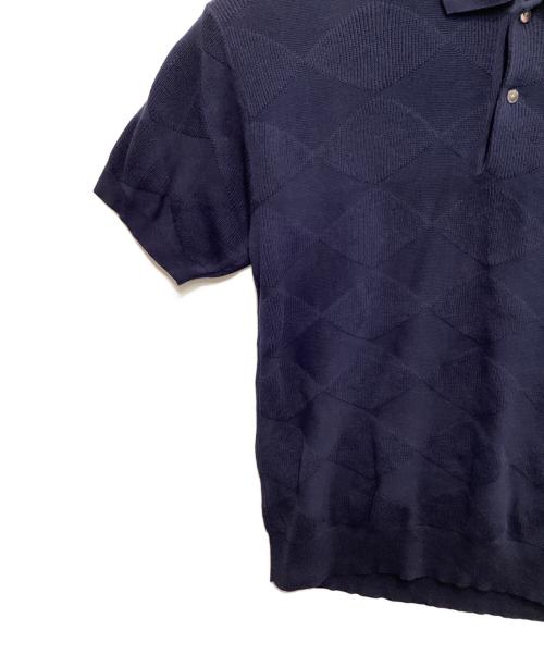 LACOSTE（ラコステ）LACOSTE (ラコステ) 別注アーガイル柄ニットポロシャツ ネイビー サイズ:Mの古着・服飾アイテム