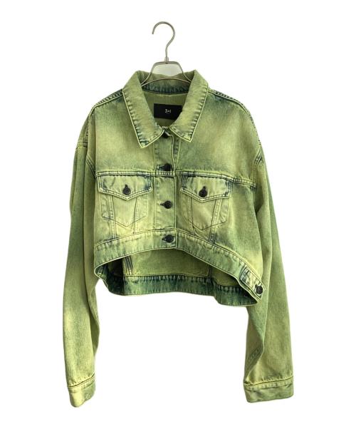 3×1（スリーバイワン）3×1 (スリーバイワン) タイダイ デニムジャケット グリーン サイズ:XSの古着・服飾アイテム