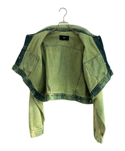 3×1（スリーバイワン）3×1 (スリーバイワン) タイダイ デニムジャケット グリーン サイズ:XSの古着・服飾アイテム