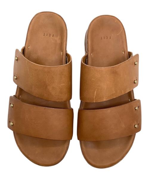 FEIT（フェイト（ファイト））FEIT (フェイト（ファイト）) レザーサンダル ブラウン サイズ:XLの古着・服飾アイテム