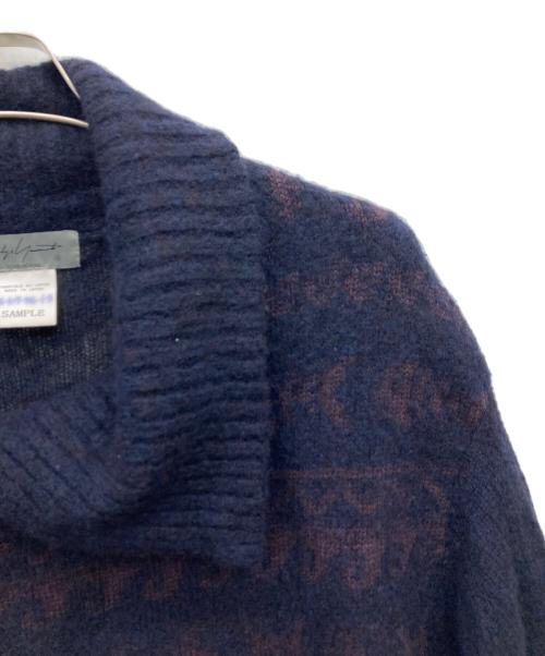 Yohji Yamamoto pour homme（ヨウジヤマモト プールオム）Yohji Yamamoto pour homme (ヨウジヤマモト プールオム) レギュラーカラーニット/SAMPLE品 ネイビー サイズ:FREEの古着・服飾アイテム