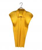 PLEATS PLEASEプリーツプリーズ）の古着「ノースリーブブラウス」｜イエロー