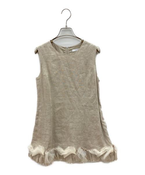 FOXEY（フォクシー）FOXEY (フォクシー) ワンピース　Linen Princess ナチュラル サイズ:38の古着・服飾アイテム
