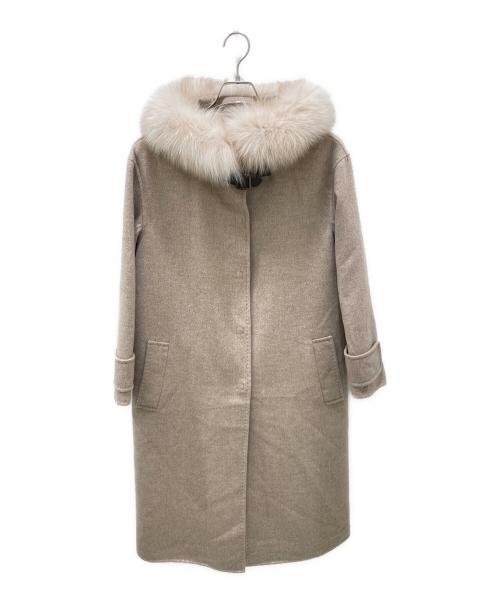 FOXEY（フォクシー）FOXEY (フォクシー) ファーフードカシミヤコート ベージュ サイズ:38の古着・服飾アイテム
