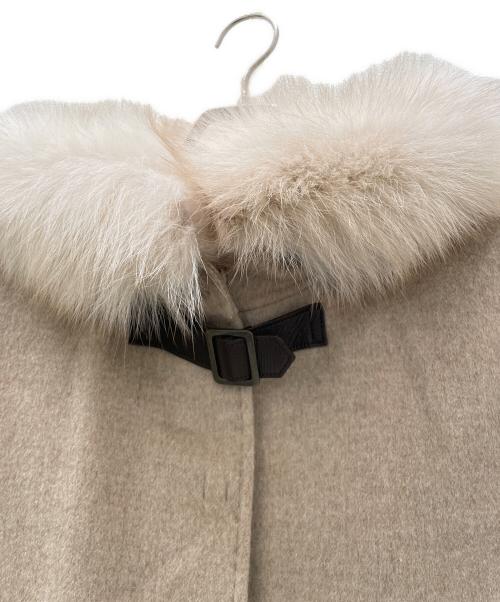 FOXEY（フォクシー）FOXEY (フォクシー) ファーフードカシミヤコート ベージュ サイズ:38の古着・服飾アイテム