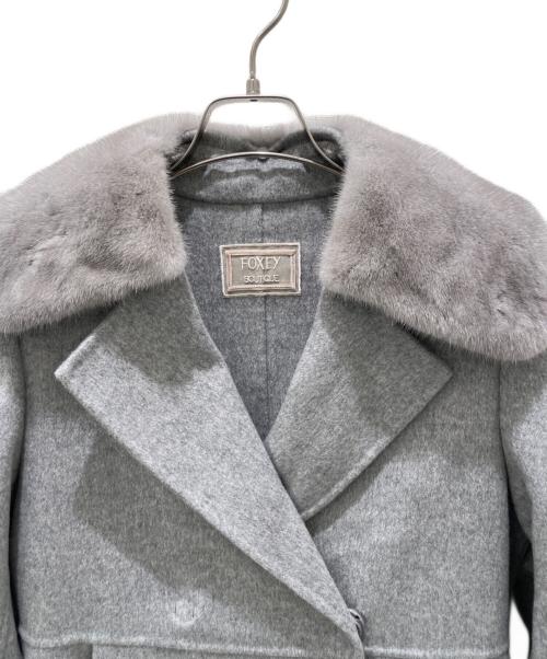 FOXEY（フォクシー）FOXEY (フォクシー) ミンクカラーカシミヤコート グレー サイズ:38の古着・服飾アイテム