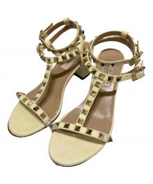 VALENTINO GARAVANI（ヴァレンティノ・ガラヴァーニ）の古着「ロックスタッズストラップサンダル」｜イエロー