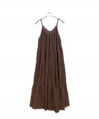 Spick and Spanスピックアンドスパン）の古着「HYU 楊柳ティアードワンピース」｜ブラウン