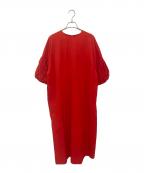 ENFOLDエンフォルド）の古着「Washed COバルーンスリーブDRESS」｜レッド