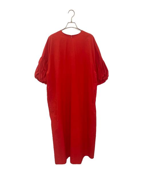 ENFOLD（エンフォルド）ENFOLD (エンフォルド) Washed COバルーンスリーブDRESS レッド サイズ:36の古着・服飾アイテム
