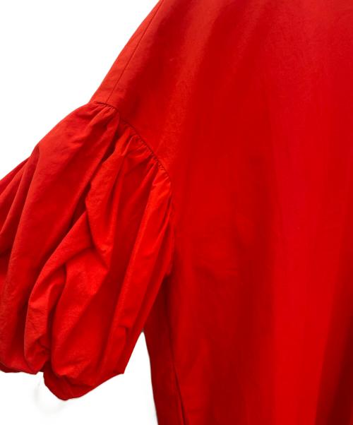 ENFOLD（エンフォルド）ENFOLD (エンフォルド) Washed COバルーンスリーブDRESS レッド サイズ:36の古着・服飾アイテム