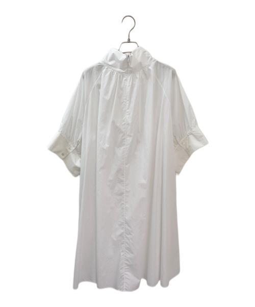 THE ROW（ザ ロウ）THE ROW (ザ ロウ) ハイネックギャザーワンピース ホワイト サイズ:Lの古着・服飾アイテム