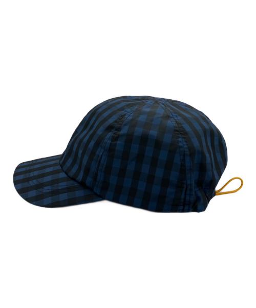 nagonstans（ナゴンスタンス）nagonstans (ナゴンスタンス) monochrome check cap ブルー×ブラック サイズ:Mの古着・服飾アイテム