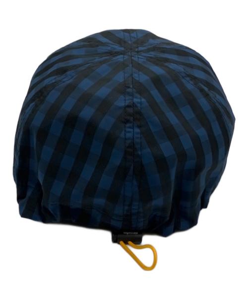 nagonstans（ナゴンスタンス）nagonstans (ナゴンスタンス) monochrome check cap ブルー×ブラック サイズ:Mの古着・服飾アイテム