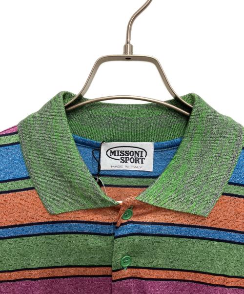 missoni sports（ミッソーニスポーツ）missoni sports (ミッソーニスポーツ) ボーダーポロシャツ グリーン サイズ:XL 未使用品の古着・服飾アイテム