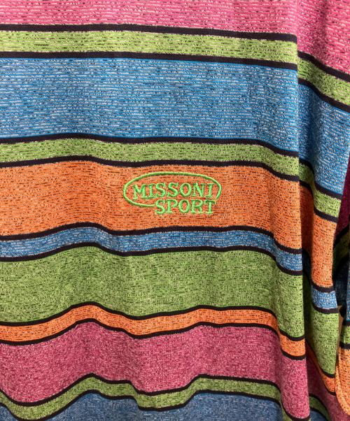 missoni sports（ミッソーニスポーツ）missoni sports (ミッソーニスポーツ) ボーダーポロシャツ グリーン サイズ:XL 未使用品の古着・服飾アイテム