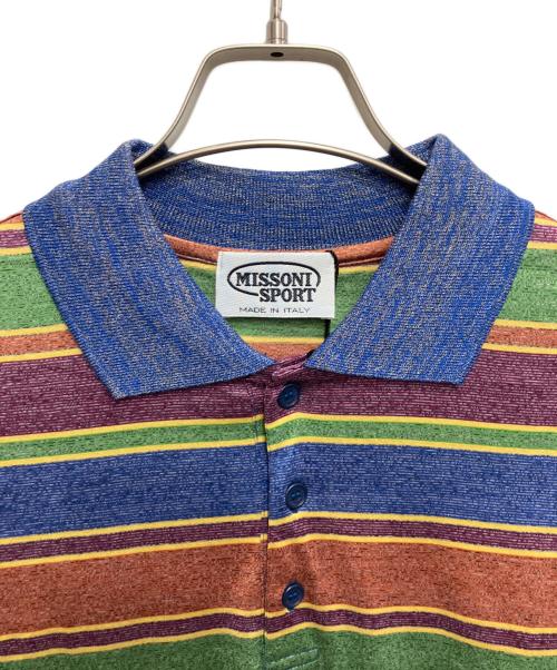 missoni sports（ミッソーニスポーツ）missoni sports (ミッソーニスポーツ) ボーダーポロシャツ ブルー サイズ:XL 未使用品の古着・服飾アイテム