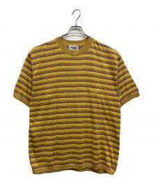 missoni sports（ミッソーニスポーツ）の古着「ボーダー半袖ニット」｜イエロー