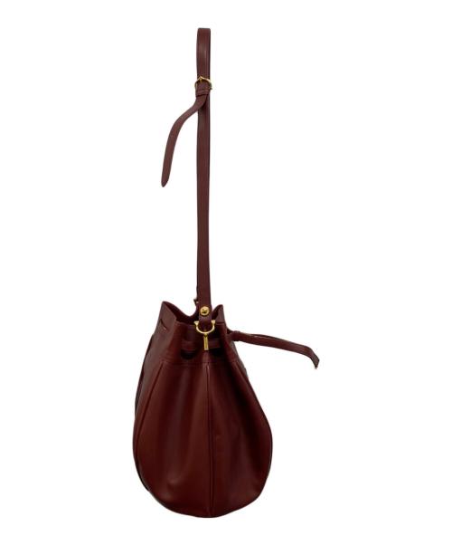 Cartier（カルティエ）Cartier (カルティエ) 巾着ショルダーバッグ ボルドーの古着・服飾アイテム