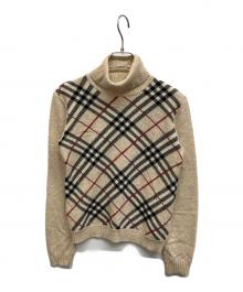 BURBERRY BLUE LABEL（バーバリー ブルー レーベル）の古着「タートルネックニット」｜ベージュ