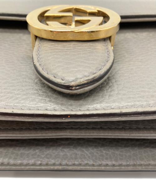 GUCCI（グッチ）GUCCI (グッチ) インターロッキングショルダーバッグ グレーの古着・服飾アイテム