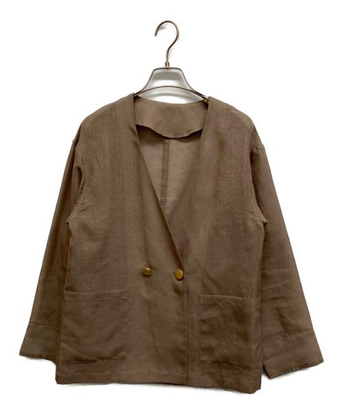 S COLLAGE（エス コラージュ）S COLLAGE (エス コラージュ) シアーリネンライクダブルジャケット ベージュ サイズ:Freeの古着・服飾アイテム